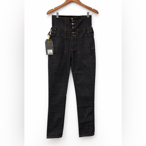 Christian Audigier High-Waisted Five-Button Skinny Stacy Denim Size 28 - Picture 10 of 15